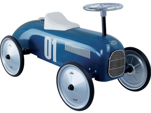 Vilac Lauflernwagen Vintage petrolblau aus Metall für Kinder