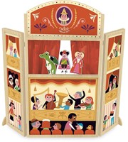 Vilac théâtre de marionnettes Ingela P. Arrhenius avec marionnettes silhouettes - jouet en bois coloré