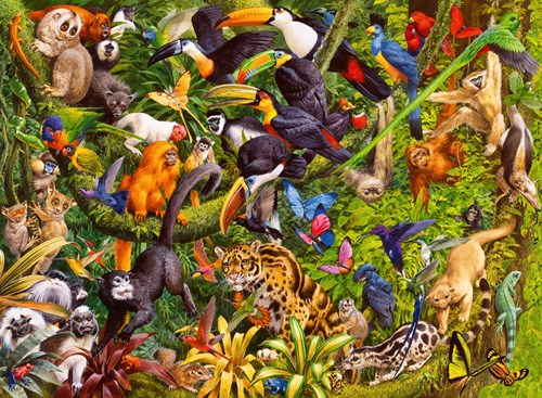 Ravensburger Puzzle Tiere - XXL Puzzle Bunte Dschungel 200 Teile