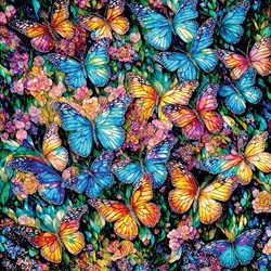 SunsOut Puzzle - XXL Stained Glass Butterflies - 500 pièces de plaisir
