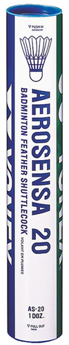 Yonex volants de badminton Aerosensa 20 - tube de 12 volants plume